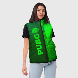 Женский жилет PUBG - green gradient по-вертикали, цвет: 3D-черный — фото 2