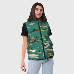 Женский жилет Осенний городской парк, цвет: 3D-светло-серый — фото 2