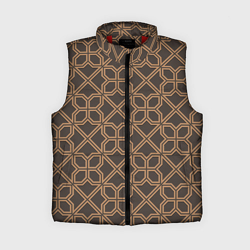 Женский жилет Геометрический узор коричневый / 3D-Красный – фото 1