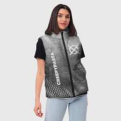 Женский жилет CreepyPasta - grey gradient вертикально, цвет: 3D-черный — фото 2