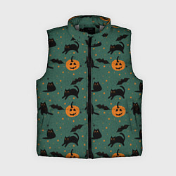 Женский жилет Хэллоуин и черный кот, цвет: 3D-светло-серый