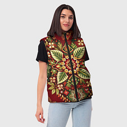 Женский жилет Стиль советского ковра узоры и орнамент, цвет: 3D-черный — фото 2