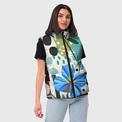 Женский жилет Цветы горошек абстракция, цвет: 3D-светло-серый — фото 2