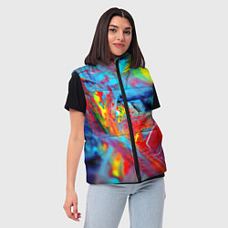Женский жилет Абстрактные краски неон, цвет: 3D-светло-серый — фото 2