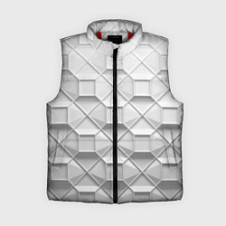 Женский жилет Бело серая геометрия, цвет: 3D-красный