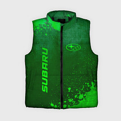 Женский жилет Subaru - green gradient вертикально, цвет: 3D-черный