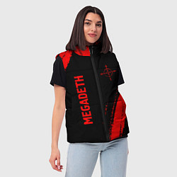Женский жилет Megadeth - red gradient вертикально, цвет: 3D-черный — фото 2