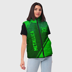 Женский жилет Metallica - green gradient вертикально, цвет: 3D-черный — фото 2