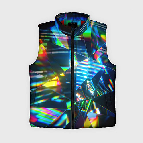 Женский жилет Глитч эффект на стекле / 3D-Красный – фото 1