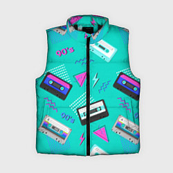 Женский жилет Бирюзовая кассета из 90-х, цвет: 3D-черный