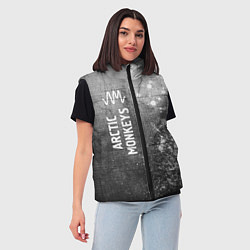 Женский жилет Arctic Monkeys - grey gradient по-вертикали, цвет: 3D-черный — фото 2