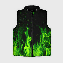 Женский жилет Огонь зелёный текстура, цвет: 3D-светло-серый