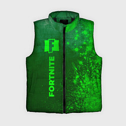 Женский жилет Fortnite - green gradient по-вертикали, цвет: 3D-черный