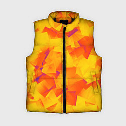 Женский жилет Желтый калейдоскоп, цвет: 3D-черный