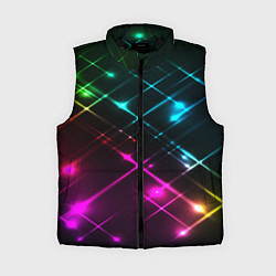 Женский жилет Неоновый свет абстракция, цвет: 3D-черный