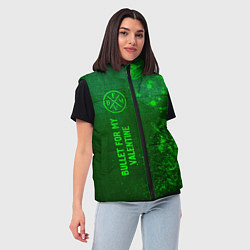Женский жилет Bullet For My Valentine - green gradient по-вертик, цвет: 3D-черный — фото 2