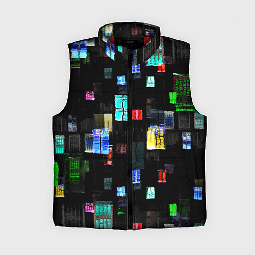 Женский жилет Окна ночного города / 3D-Красный – фото 1