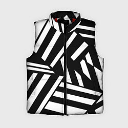 Женский жилет Геометрические линии - абстракция чб коллаж, цвет: 3D-красный