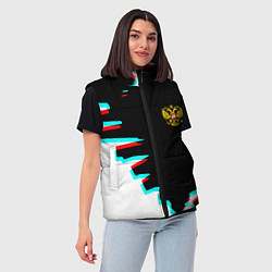 Женский жилет Герб текстура глитч, цвет: 3D-светло-серый — фото 2