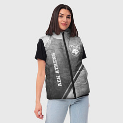 Женский жилет AEK Athens - grey gradient вертикально, цвет: 3D-черный — фото 2