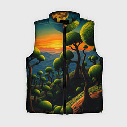 Женский жилет Лес из зеленых инопланетных деревьев в стиле Сальв