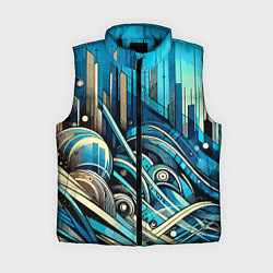 Женский жилет Абстрактный урбанистический пейзаж - нейроарт, цвет: 3D-черный