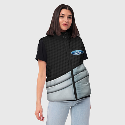 Женский жилет FORD metal texture / 3D-Светло-серый – фото 3