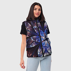 Женский жилет Фрактальный узора стекло, цвет: 3D-черный — фото 2
