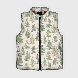 Женский жилет Узор из листьев папоротника, цвет: 3D-красный