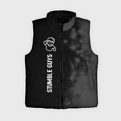Женский жилет Stumble Guys glitch на темном фоне по-вертикали, цвет: 3D-черный
