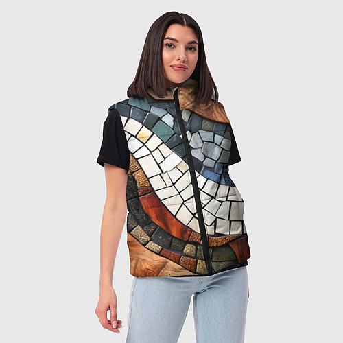 Женский жилет Плиточная мозайка / 3D-Светло-серый – фото 3