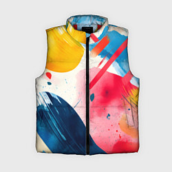 Женский жилет Абстрактные мазки красок, цвет: 3D-красный