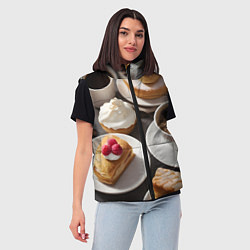 Женский жилет Кофе и пирожные, цвет: 3D-светло-серый — фото 2
