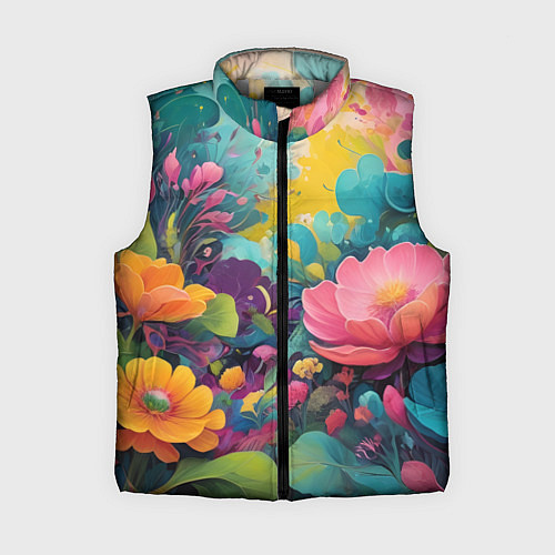 Женский жилет Лето красочные цветы / 3D-Светло-серый – фото 1