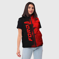 Женский жилет Ford - red gradient по-вертикали, цвет: 3D-черный — фото 2