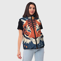 Женский жилет Тигр яркие контрасты, цвет: 3D-черный — фото 2