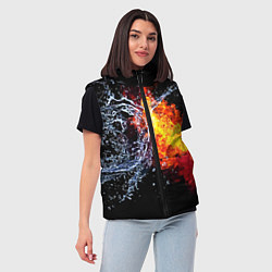 Женский жилет Столкновения огня и воды, цвет: 3D-красный — фото 2