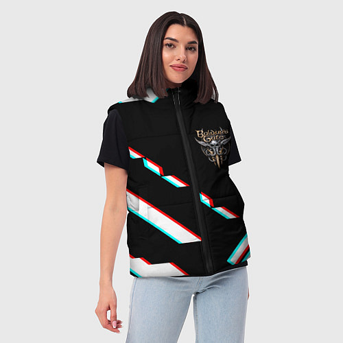 Женский жилет Baldurs Gate geometry glitch / 3D-Светло-серый – фото 3