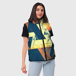 Женский жилет Абстрактные треугольники, цвет: 3D-светло-серый — фото 2