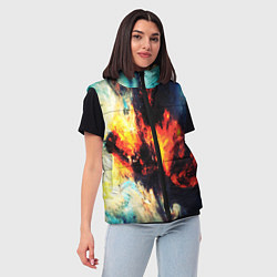 Женский жилет Абстрактный космос текстура, цвет: 3D-черный — фото 2