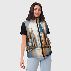 Женский жилет Архитектура город абстракция, цвет: 3D-светло-серый — фото 2