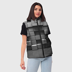 Женский жилет Текстура кубы, цвет: 3D-светло-серый — фото 2