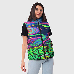 Женский жилет Оптические волны психоделика, цвет: 3D-красный — фото 2
