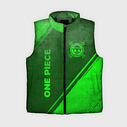 Женский жилет One Piece - green gradient вертикально, цвет: 3D-черный