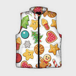 Женский жилет Новогодние сладости, цвет: 3D-светло-серый