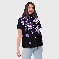 Женский жилет Снежинки в неоне, цвет: 3D-красный — фото 2