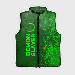 Женский жилет Demon Slayer - green gradient по-вертикали, цвет: 3D-черный