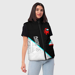 Женский жилет Among us geometry steel glitch, цвет: 3D-светло-серый — фото 2