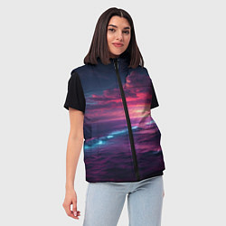 Женский жилет Night sea, цвет: 3D-черный — фото 2