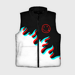 Женский жилет Нирвана глитч огонь, цвет: 3D-черный
